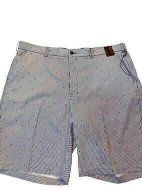 Pebble Beach Mens Dry-Luxe Performance Striped Shorts W42 Summer Golf NWT